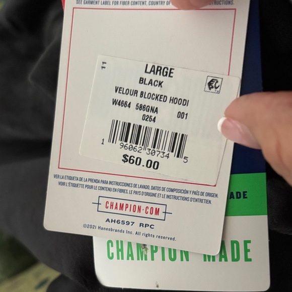 Champion Black Velour Hoodie - Picture 12 of 12